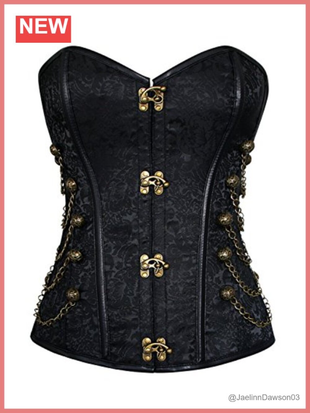 Steel Boned Steampunk Corset with Chains